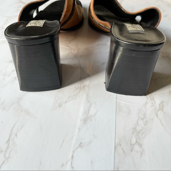 Brighton Tan and Black Heeled Mules - Picture 4 of 7